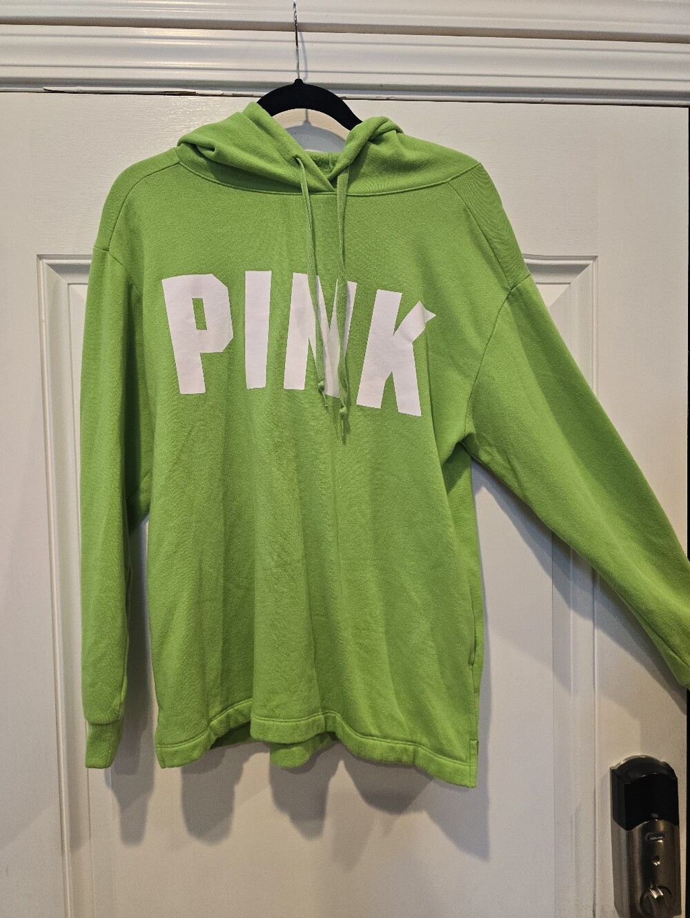 Victoria Secret PINK Lime Green Hooded Sweatshirt, Size M